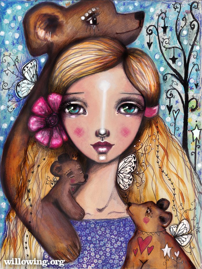 Goldilocks & The 3 Compassionate Bears - Original Painting