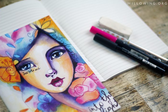 A5 Lined Notebook with Into The Light Printed Cover
