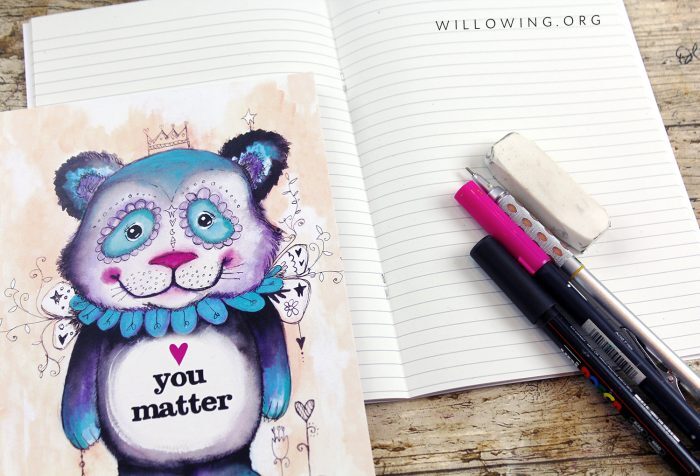 A5 Lined Notebook with Love Bear Printed Cover