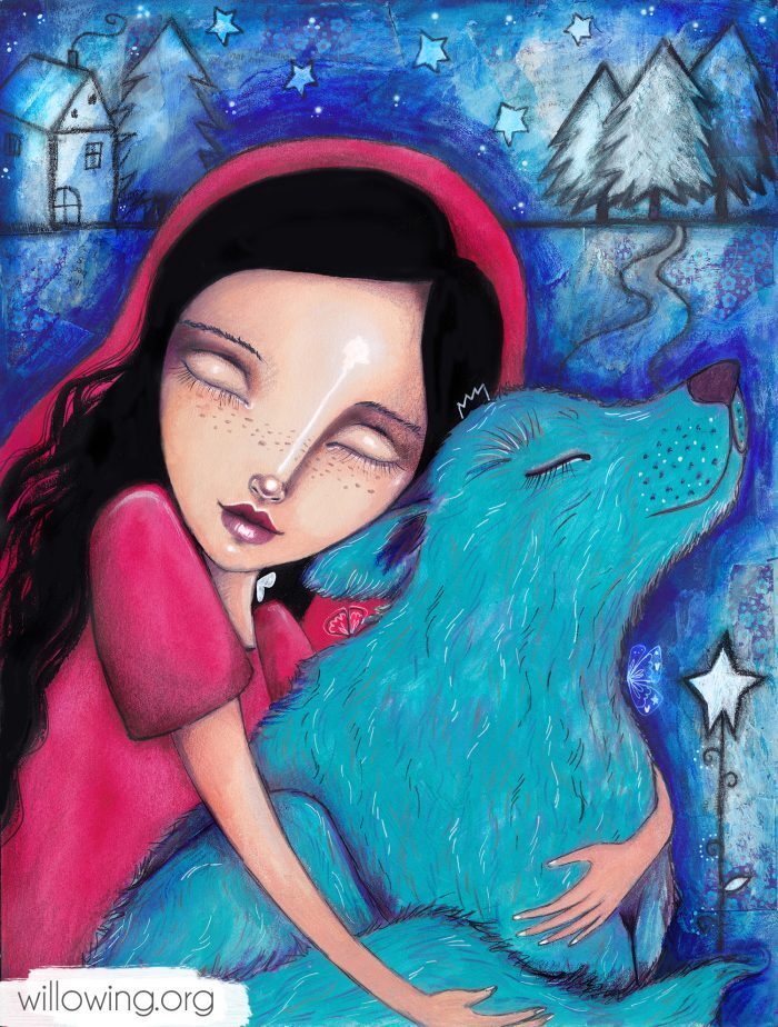 Little Red Riding Hood Wolf - Original Painting