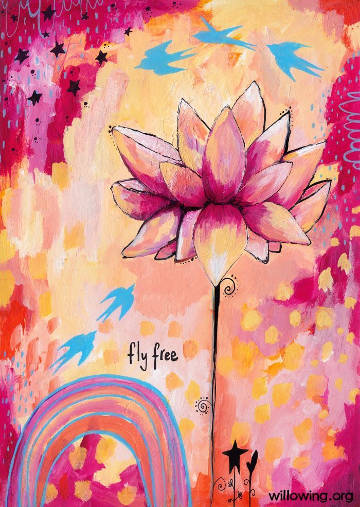 Fly Free Lotus - Original Painting