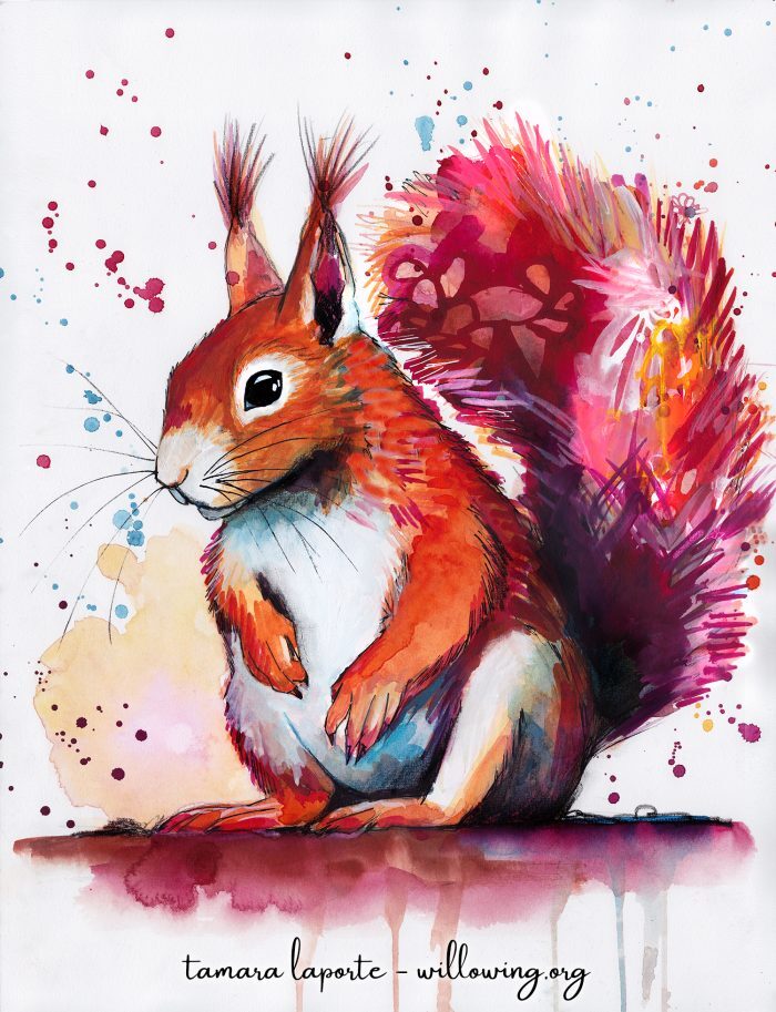 Red Squirrel Delight - Original Painting