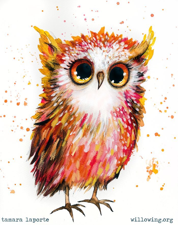 Cute Owl Pierre - Original Painting