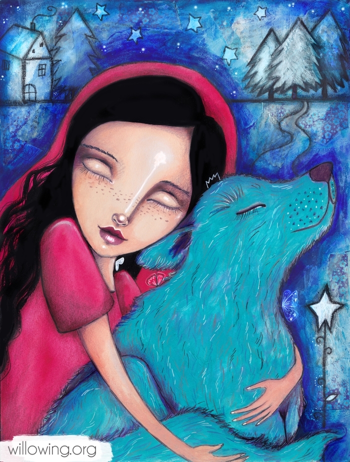 Little Red Riding Hood Wolf - Original Painting