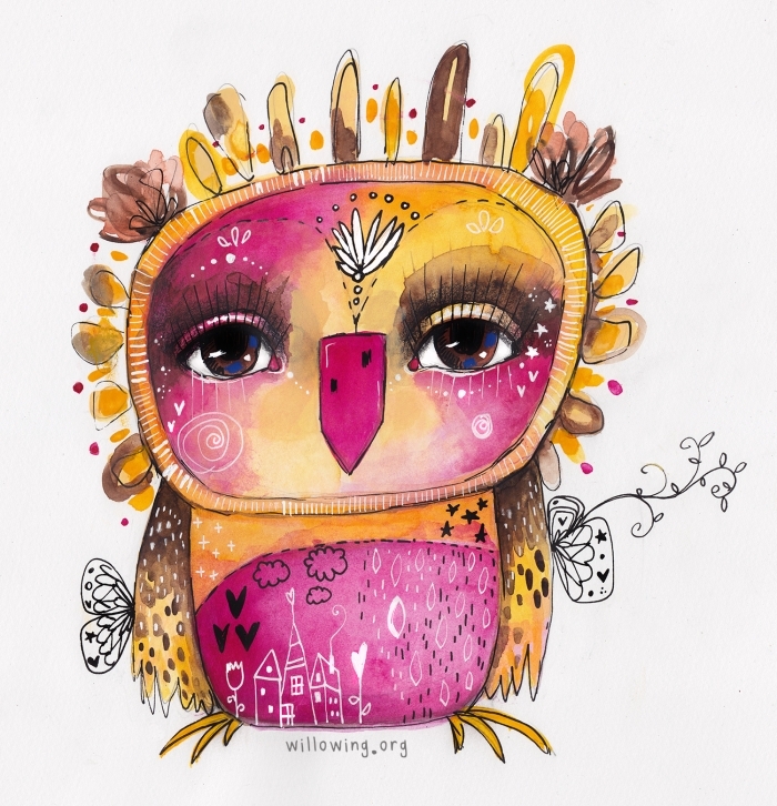 Rosie - Quirky Bird - Original Painting