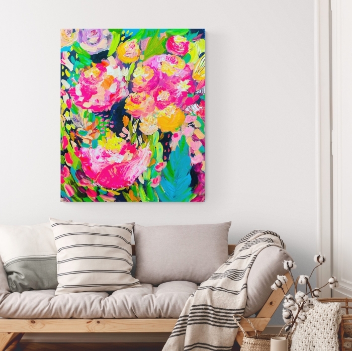 Brightly Blooms - Original Painting on Stretched Canvas - 20 x 16"