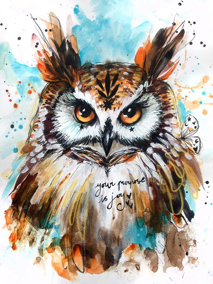 Joy Owl - Original Painting