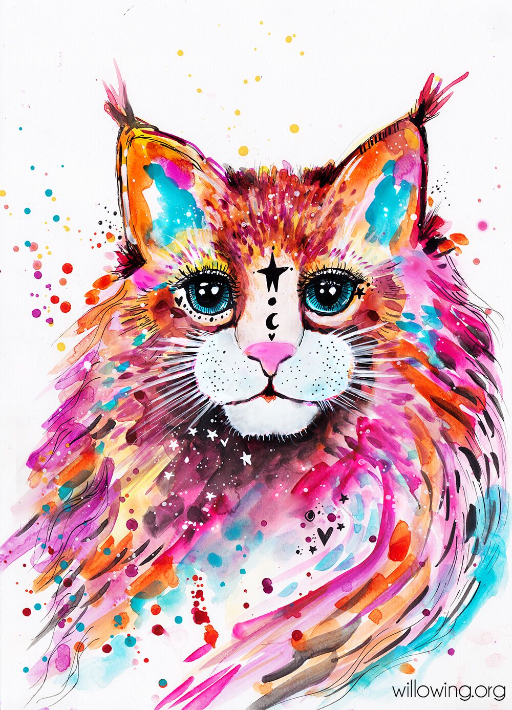 Rainbow Cat - Original Painting